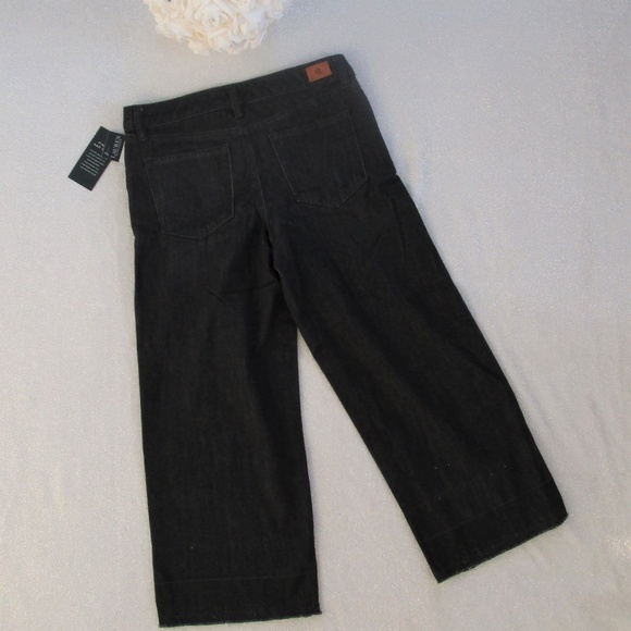 ❤️‍🔥 NWT Ralph Lauren Black Mid Rise Wide Leg Jeans 4 - Picture 5 of 8